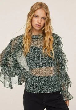 Mango MET GESMOKTE KRAAG - Tunika - Zwart | Damen