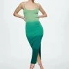 Mango SNAKE - Strickkleid - Groen | Damen -Mango Populaire Boutique 75e175e1cde6414589db78ed2ba74c99
