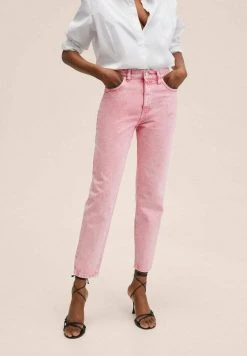 Mango Damen Jeans Slim Fit - Bubblegum Pink