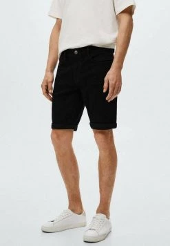 Mango ROCK - Jeans Shorts - Black Denim | Herren