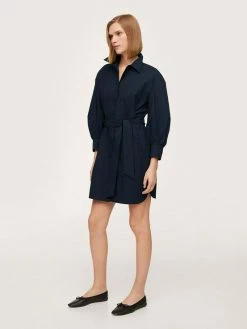 Mango MEXI H - Blusenkleid - Bleu Marine Foncé | Damen -Mango Populaire Boutique 7a37f4c59f55415491fbbf9c79080ad1