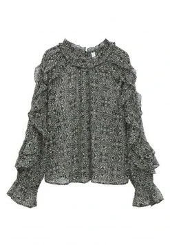 Mango MET GESMOKTE KRAAG - Tunika - Zwart | Damen -Mango Populaire Boutique 7a89809bedd647dd99cddd61fd7509c4