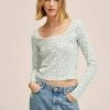 Mango Damen FLEUR - Langarmshirt - Blauw -Mango Populaire Boutique 816565422b1b4659b9816e8a98b71423