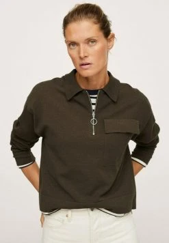 Mango Strickpullover - Kaki | Damen