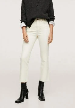 Mango BOOTCUT HIGH-WAIST - Jeans Bootcut - Gebroken Wit | Damen