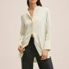 Mango Damen Bluse - Off-white -Mango Populaire Boutique 8becdfe2f4c94e94bbf3f40887872045