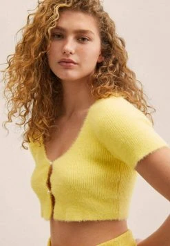 Mango PERLAN - Strickjacke - Pastel Yellow | Damen -Mango Populaire Boutique 8c8eae3c054146a6a5f25c38bf335ebe