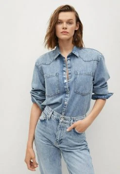 Mango Jeans Tapered Fit - Medium Blue | Damen -Mango Populaire Boutique 8e5fe406255046519405140ff502be3d