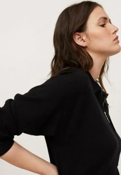 Mango ZIPPER NECK - Jerseykleid - Black | Damen -Mango Populaire Boutique 8ed656ff5b5a474a800446cbb3a3c327