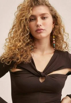 Mango POSA - Langarmshirt - Chocolate | Damen -Mango Populaire Boutique 92adb193bd67435b9f16c5f500d502ac