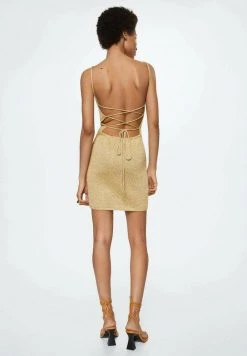 Mango LACEUP - Etuikleid - Goud | Damen -Mango Populaire Boutique 946326bbbe644c67b0bf33eae0197fd1