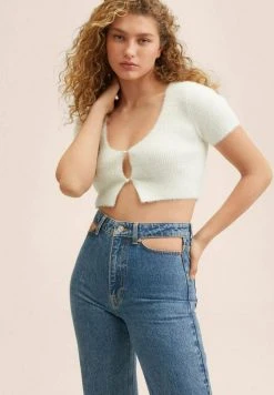 Mango CUTOUT - Jeans Straight Leg - Bleu Moyen | Damen -Mango Populaire Boutique 95647f28aa324f1aa581800855515f2b