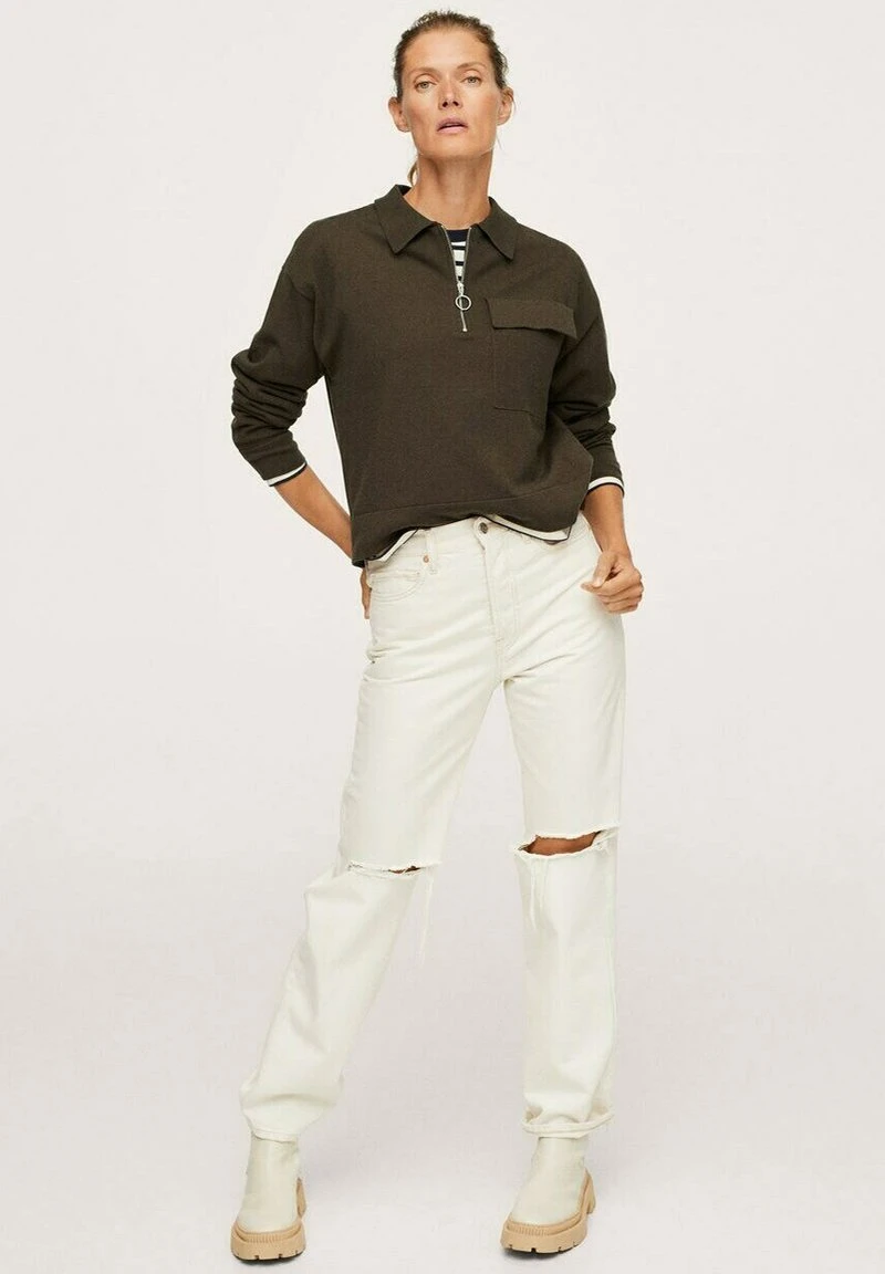 Mango Strickpullover - Kaki | Damen 4 Mango Strickpullover - Kaki | Damen – Bild 2