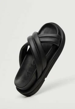 Mango Damen Pantolette Flach - Noir -Mango Populaire Boutique 9e124908c2f6401e86058b7389e6b45d