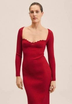 Mango ORLANDA - Strickkleid - Coral Red | Damen