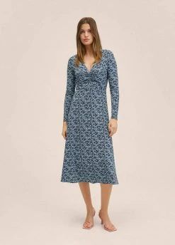 Mango Damen LICHI - Jerseykleid - Blauw