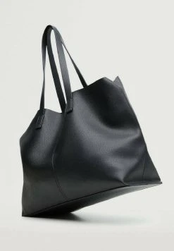 Mango Damen Shopping Bag - Noir -Mango Populaire Boutique a1e2ec93162b4b42b355c38610d0abea