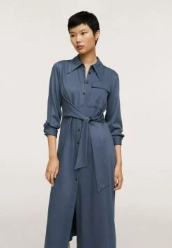 Mango Damen Blusenkleid - Bleu -Mango Populaire Boutique aec776b3d2ee42e08a230dd7c6770ec4