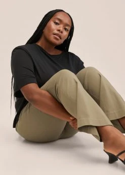 Mango Stoffhose - Kaki | Damen -Mango Populaire Boutique af0be998651e417eaded3286672bc5e2