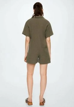 Mango Damen Jumpsuit - Kaki -Mango Populaire Boutique b0858711bb124e309d2190dfc6fab2e4