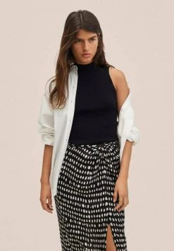 Mango Damen Wickelrock - Zwart -Mango Populaire Boutique b0b5392c9c544f57821d92969ec23fac