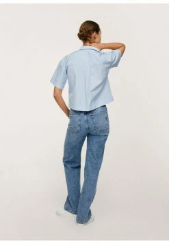 Mango Damen Hemdbluse - Light Blue -Mango Populaire Boutique b253ab1f791346708334800ec94d19cb
