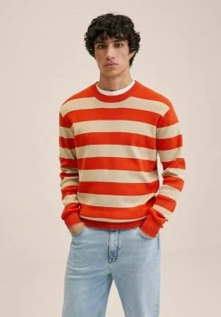 Mango CRETA - Strickpullover - Korallrot | Herren