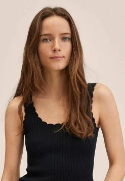 Mango CROCHY - Top - Zwart | Damen -Mango Populaire Boutique b2b79a085bda4a308f2af8e26ff73c24