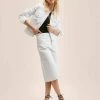 Mango VICKY - Jeansjacke - White | Damen -Mango Populaire Boutique b44a65492f414f80ab081034469fffa3