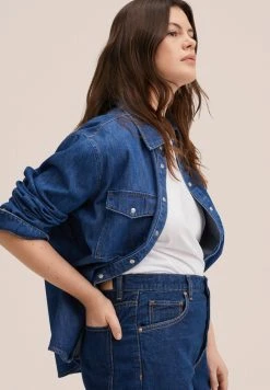 Mango Damen Jeans Straight Leg - Donkerblauw -Mango Populaire Boutique b48f1299522848b38b739e6cebeebbd5