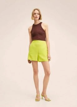 Mango LIM - Shorts - Lime | Damen -Mango Populaire Boutique b6d8e7bd921b4cabb9a7dc8a79ce7706
