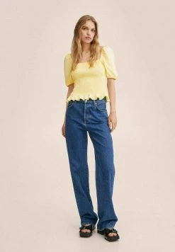 Mango GOMAS - T-Shirt Basic - Pastel Geel | Damen