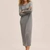Mango ISABEL - Maxikleid - Grey | Damen -Mango Populaire Boutique b9b7daa3c9264337bd94e7a83a5f0449