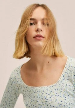 Mango Damen FLEUR - Langarmshirt - Blauw -Mango Populaire Boutique ba6646165a644ad0b677b14cc74afd25