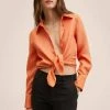 Mango Hemdbluse - Mandarijn | Damen -Mango Populaire Boutique bad0d92a24b44cb093ca8d475c019b2d