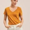 Mango Damen LINITO - T-Shirt Basic - Musztardowy
