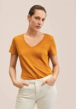 Mango Damen LINITO - T-Shirt Basic - Musztardowy