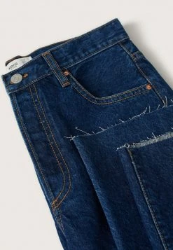 Mango Damen Jeans Straight Leg - Donkerblauw -Mango Populaire Boutique c7b62def1b2246debbeebabfebc8e3f1