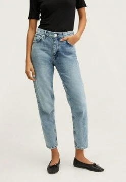 Mango Damen Jeans Tapered Fit - Bleu Moyen