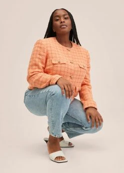 Mango Damen Jeans Tapered Fit - Bleu Moyen -Mango Populaire Boutique cd0aac4891454d1cbc0b71ab1cfadc41