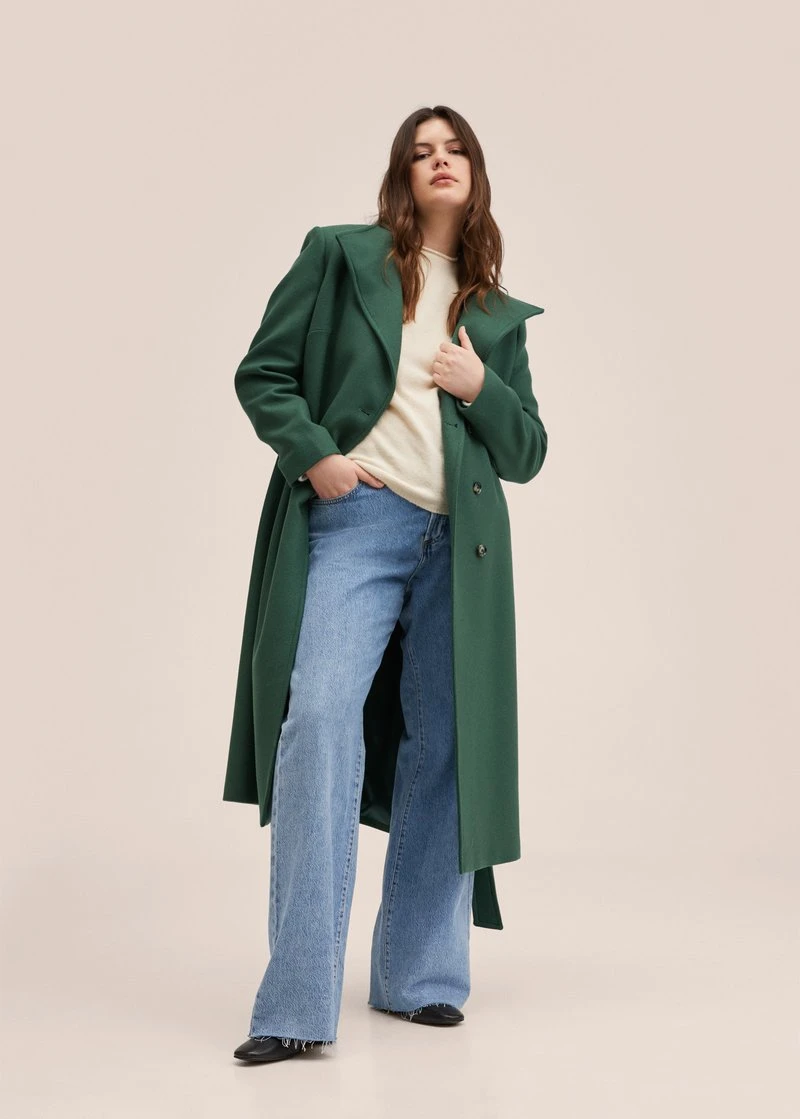 Mango Klassischer Mantel - Groen | Damen 4 Mango Klassischer Mantel - Groen | Damen – Bild 2