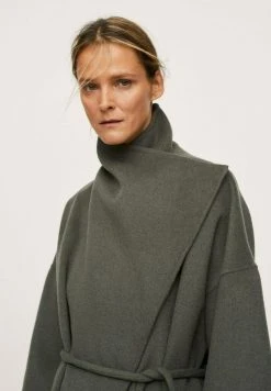 Mango Damen Klassischer Mantel - Kaki -Mango Populaire Boutique cfabdb05ea1a41dab25967d4090019d3