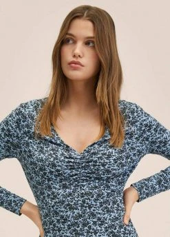 Mango Damen LICHI - Jerseykleid - Blauw -Mango Populaire Boutique d5f76ad1f3414fa08a91dc8c9b76cf9e