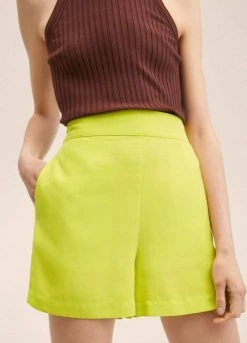 Mango LIM - Shorts - Lime | Damen -Mango Populaire Boutique d6ddc0f70d4c43b8abd83981e9e958f4