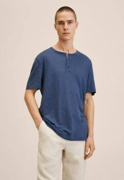 Mango Herren PANA - T-Shirt Basic - Bleu Indigo
