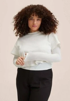 Mango SIENA - Langarmshirt - Cremeweiß | Damen -Mango Populaire Boutique df8bef1a809345b3a285be7324f50a98