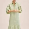 Mango CLARA - Blusenkleid - Vertpastel | Damen -Mango Populaire Boutique dfe26b58628d40318942d73699365573