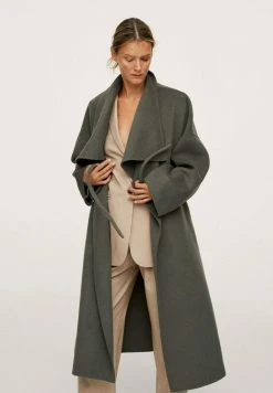 Mango Damen Klassischer Mantel - Kaki -Mango Populaire Boutique e17dab721fec465398945071887db251