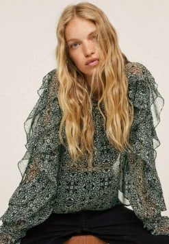 Mango MET GESMOKTE KRAAG - Tunika - Zwart | Damen -Mango Populaire Boutique e52859b5d8a34da6acb226eb2d96de34