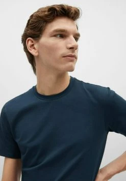 Mango T-Shirt Basic - Bleu Marine | Herren -Mango Populaire Boutique e7c013afa8ea4fe4b6ce3e6447fad7f2